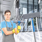 20 Feet+ High Reach Window Squeegee, 2-in-1 Window Cleaner Tool with 15.5Ft Extension Poles, Professional Window Washing Kit, Long Window Cleaning Equipment for High Outdoor Windows Glass