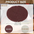 uxcell 8Pcs Scrubber Scouring Pad, 5 Inch 600 Grits Drill Power Brush Hoop and Loop Scrub Pads Discs Polishing Pad for Household Furniture Automotive Cleaning, Red