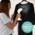 Sunbeam Power Steam Handheld Steamer, Professional, White/Blue