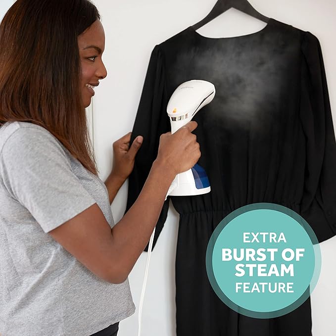 Sunbeam Power Steam Handheld Steamer, Professional, White/Blue