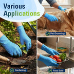 Nitrile Gloves, Food Safe Disposable Gloves Latex Free, Blue Rubber Gloves Powder Free for Cooking and Cleaning