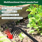 Weeding Artifact Uprooting Weeding Tool, 6 Teeth Multifunctional Hand Weeder Tool, Portable Garden Weed Tools, Weed Remover Tool for Yard and Garden