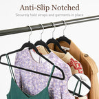 Velvet Hangers 30 Pack, Slim Non-Slip Clothes Hangers Space-Saving for Closet, Heavy Duty for Pants, Coats, Skirts, Jeans, Sweaters and More, Nylon-Flocked, Black