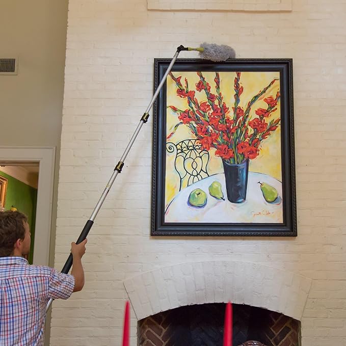 DOCA Telescoping Pole 5-12 Ft - Extension Pole for Cleaning, Feather Duster, Window Washing Kit, Paint Roller, Window Squeegee - High Reach Extendable Kit for Indoor & Outdoor - Feather Duster