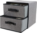 Linen Closet Organizer and Storage, Fabric Storage Drawer Organizer with 2 Drawers for Underwear, Sock, Bra, Small Items, 121212 INCH (Gray)