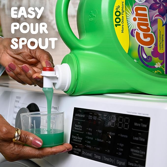 Gain Liquid Laundry Detergent, Moonlight Breeze Scent, 194 fl oz, 134 loads, Freshness + Odor Fighting, High efficiency washing machine iquid cleaning soap