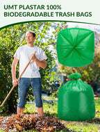 200 Count 100% Biodegradable & Compostable Trash Bags - 30-33 Gallon, 18 Microns, 32x38 Inches, Green Eco-Friendly