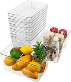 Attelite Clear Plastic Storage Bins,Large 12 Pack Pantry Organizer with Handle,BPA Free Plastic Storage Containers for Fridge,Closet,Bathroom,Under Sink and Kitchen Organization