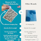 Harps&Seb Swedish Dishcloths for Kitchen Dishcloths - 6 Pack, Reusable Paper Towels with Clips, Super Absorbent Washable Non-Scratch Swedish Dish Towels, No Odor, Biodegradable