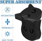 Tioncy 12 Pack Black Cat Sponges Bulk Dual Sided Scrubber Sponges Dishwashing Non Scratch for Cat Kitchen Accessories Dish Scouring