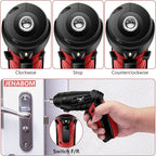 43 in 1 Household Tool Set with 3.6V USB Cordless Electric Screwdriver,Home Tool Kit with Cordless Drill Driver(Red)