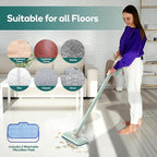 Newbealer Steam Mop & Detachable Handheld Cleaner, 250ml 1200W Powerful Floor Steamer, 3 Adjustable Levels for Carpet Laminate Hardwood Grout, Carpet Glider, 11 Multi-purpose Accessories & 2 Pads
