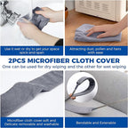 Retractable Gap Dust Cleaner Cleaning Tools with 2 Microfiber Dusting Cloths Long Handle 60inches Washable and Retractable Duster Brush for Cleaning Under Appliances Furniture Couch Fridge