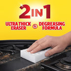 Easy‑Off Heavy Duty 2‑in‑1 Ultra Thick Eraser & Degreasing Formula, 5 Multi‑Use Cleaning Pads — Cuts Through Tough Grease & Grime in Seconds