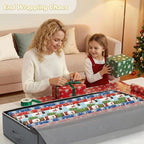 Budding Joy 90L Under Bed Storage Containers, Closet Organizers and Storage Bins, Foldable Underbed Storage Bags for Wrapping Paper, Blanket, Clothing, Comforter, Sweaters, Pillows, Linen Sheets, Grey