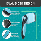 Maxpower Planet Pet Grooming Brush - Double Sided Shedding and Dematting Undercoat Rake Comb for Dogs and Cats,Extra Wide (C2 - Brush & Comb, Large)