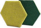 Scotch-Brite 96HEX Dual Purpose Scour Pad – 5" x 5", Gray/Yellow, 15-Pack, Heavy-Duty Scrubbing with Ergonomic Hexagon Shape