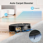 Robot Vacuum and Mop Combo, Robotic Vacuum Cleaner 5000Pa Strong Suction 130 Mins Runtime, Slim, Low Noise, Automatic Self-Charging, Wi-Fi/App/Alexa Control, Ideal for Hard Floor, Carpet, Pet Hair