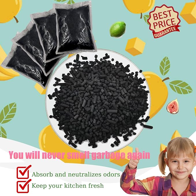 4 Pack Odor Absorbing Filter Refills for Vitamix FC-50-SP Foodcycler Smart Waste Composter, Replacement Activated Charcoal Filters Compatible with Vitamix Electric Compost Bin