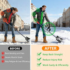 KJX Upgraded Shovel Handle Extension, Ergonomic Snow Shovel Handle Replacement, Back Saver Attachment Universal Fit for Weed Eater, Rakes, String Trimmers, Shovels and More Yard Tools