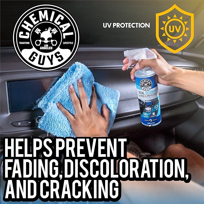 Chemical Guys Total Interior Cleaner & Protectant - Cleans and Protects Leather, Vinyl, Plastic, Rubber, and Glass with a Streak-Free Finish for Cars, Trucks, SUVs, RVs, and More - 16 oz