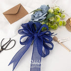 Ribbli Royal Blue Burlap Wired Ribbon, 1-1/2” Inch x Continuous 20 Yard, Blue Wired Ribbon for Wreaths,Big Bows,Tree Decoration,Outdoor Decoration