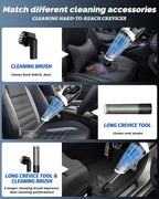 Handheld Vacuum Cordless, Car Vacuum Cleaner with Powerful Suction, 2 Modes Mini Hand Vacuum, Dry & Wet, LED Light, Portable Vacuum for Car Pet Hair, Home, Office, Keyboards Black Orange