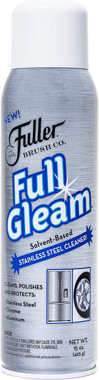 Fuller Brush Full Gleam Stainless Steel Cleaner – 15 oz Spray for Appliances, Chrome, Aluminum & Sinks – Cleans, Polishes & Protects Metal Surfaces (Pack of 1)
