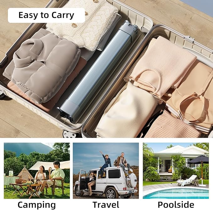 BIREN Clothes Drying Rack Foldable Extending Laundry Rack with 16 Clips Collapsible Clothing Rack Space-Saving Clothing Racks for Hanging Clothes, Indoor, Camping, Balcony, Outdoor