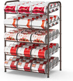 Vrisa Can Rack Organizer 5 Tier Cans Storage Organizer for Pantry Metal Can Food Holders Stacking Canned Goods Dispenser Rack Soda 60 Cans Organizers for Kitchen Pantry Cabinet, Rustic Brown