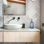 JASAI 18Oz Navy Blue Glass Soap Dispenser for Kitchen & Bathroom, Refillable Kitchen soap Dispenser with Vertical Stripe, Bathroom Soap Dispenser for Dispense Hand soap& Dish Soap.