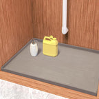 URMONA Waterproof Silicone Under Sink Mat 25'' x 22'' Shelf Liner for Kitchen and Bathroom, Cabinet and Counter Protector, Storage and Organizers, Litter Mat, Pet Cat Puppy Essentials(Beige)