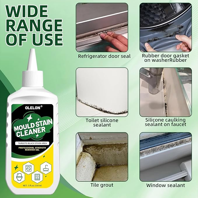 2 Pcs Household Stain Remover Gel, Washing Machine Cleaner with Brush, Stain Remover Gel for Tile Grout Washer Cleaner, Wall, Sealant, Glass, Kitchen, Sinks