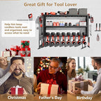 Power Tool Organizer Wall Mount, 3 Layer Heavy Duty Garage organizer Loads 260lbs, Tool Organizers with 8 Drill Hanger, Battery Tools Holder Garage Storage Organization for Workbench, Pegboard, Shed