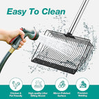 Adjustable Chicken Poop Scooper, Heavy Duty Stainless Steel Chicken Rake with 3-Slot Pole, Multi-Use Pet Waste Shovel & Hay Scooper - 36"/50"/64" Length