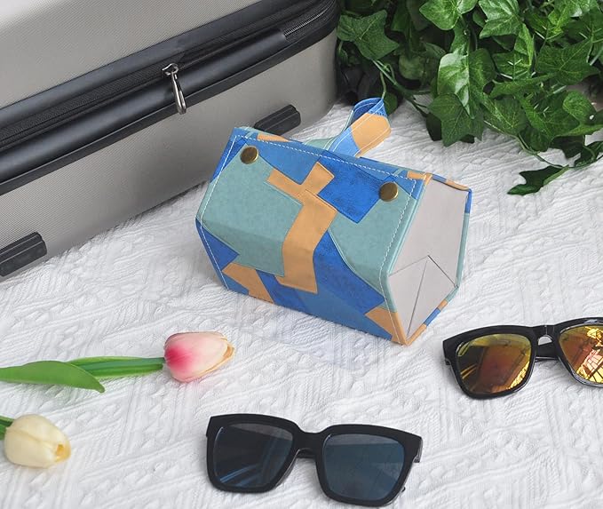 Kenpal Sunglasses Storage Organizer Holder Foldable Travel Case with 5 Slot Compartments for Multiple Glasses