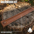 AGAWA - BOREAL21 Backwoods Kit - Includes 21" Folding Saw, Leather Sheath, 21" All-Purpose & 21" Aggressive Saw Blade - For Camping, Hunting & Survival Kit (Black Frame/Yellow Handle)