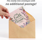 Bentley Seed Co. | The Earth Laughs in Flowers | Beautiful Illustrated Flower Design Art and Quote | Environmental Favor | Pollinator Wildflower Mix Seed Packets | Eco-Friendly Hand Out Gift | 25 Pack