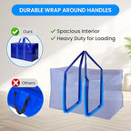 Simple Deluxe 4 Pack Moving Bags, Heavy Duty Storage Totes with Lids, Sturdy Handles& Zipper, Moving Boxes Alternative, Extra Large, for Clothes Packing, Moving Supplies, Blue