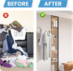 Clothing Racks for Hanging Clothes, Garment Racks Wall Mounted Clothes Bar-Hanger Holder Hooks Heavy Duty Folding Drying Rack Space Saving Clothing Hanging System Closet Storage Organizer