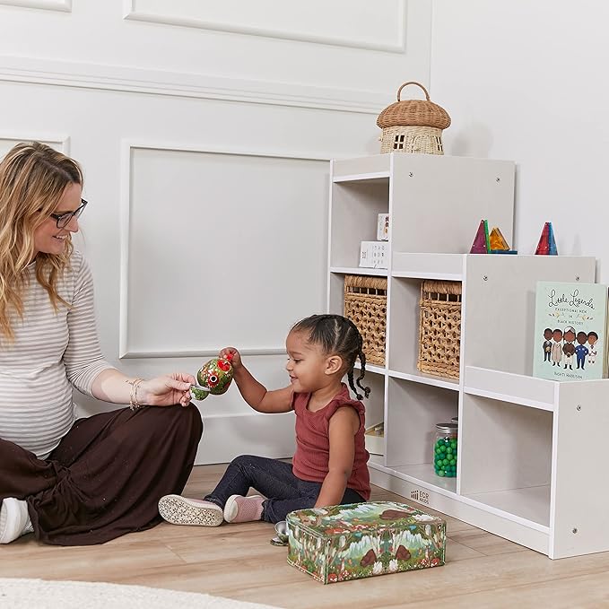 ECR4Kids 3-2-1 Cube Storage Cabinet, Display Shelf, White Wash
