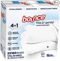 Bounce Free & Gentle Unscented Dryer Sheets, 320 ct.(Bulk Discount Available) 203805 160 Count (Pack of 2)