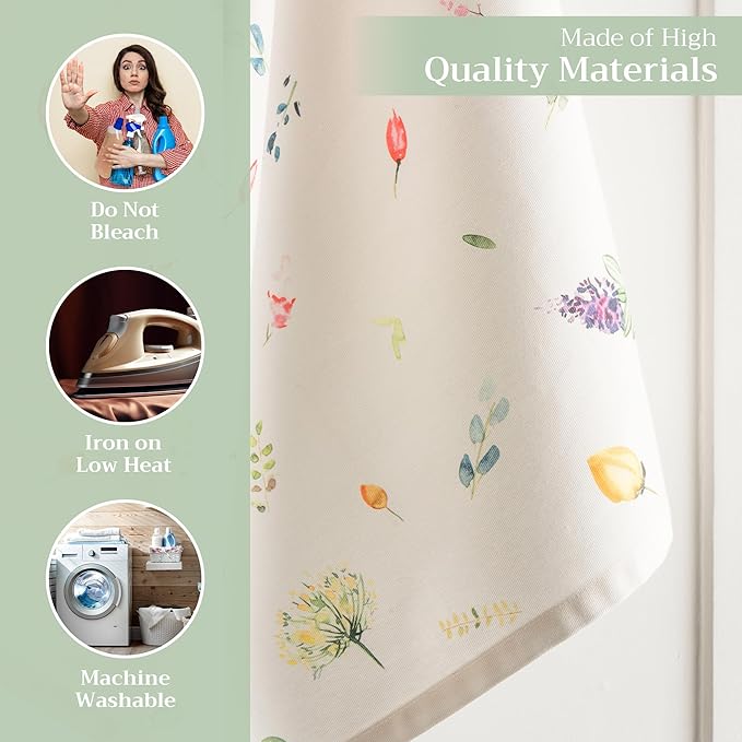 Maison d' Hermine Kitchen Towels Set of 2 100% Cotton 27.50" x 20" Reusable Cloth Tea Dish Towels Absorbent with Hanging Loop for Kitchen, Dining, Cocktail Parties Spring/Summer (Botanical Fresh)