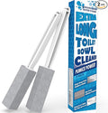 2 Pack Pumice Stone for Toilet Cleaning, Extra Long Handle for Removing Bowl Ring, Pool, Bathroom, Toilet Brush