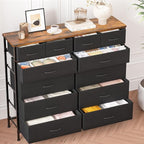 Dresser for Bedroom with 12 Drawers, Tall Fabric Drawer Dresser, Compact Chest of Drawers for Closet, Nursery, Bedside, Living Room, Laundry, Entryway, Hallway