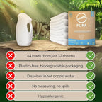 Laundry Detergent Sheets - Ultra Concentrated & Hypoallergenic - Deep Clean, Safe for Sensitive Skin, Plastic-Free & Non-Toxic - Works in Hot & Cold Water - (64 Loads 32 Sheets) - Mountain Mist