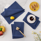 Homaxy 100% Cotton Oversized Waffle Weave Kitchen Dish Towels, Ultra Soft Absorbent Quick Drying Cleaning Towel, 20 x 28 Inches, 4-Pack, Navy Blue