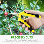 iPower 6.5 inch Pruning Shears for Gardening Trimming Scissors, Hand Pruner, Stainless Steel, Yellow