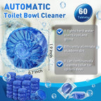 Qualirey 60 Pack Automatic Toilet Cleaner Tablets Toilet Bowl Long Lasting Bathroom Tank Tablets (Blue)