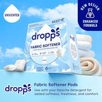 Dropps Laundry Fabric Softener Pods, Unscented (64 Count) - Fabric Softener Liquid Pods for Fluffy, Soft Fabrics - HE Compatible Mineral Based Ingredients Laundry Supplies